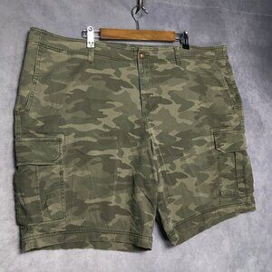 George Mens Camo Cargo Shorts size 46 Green Camouflage Stretch‎ Lightweight